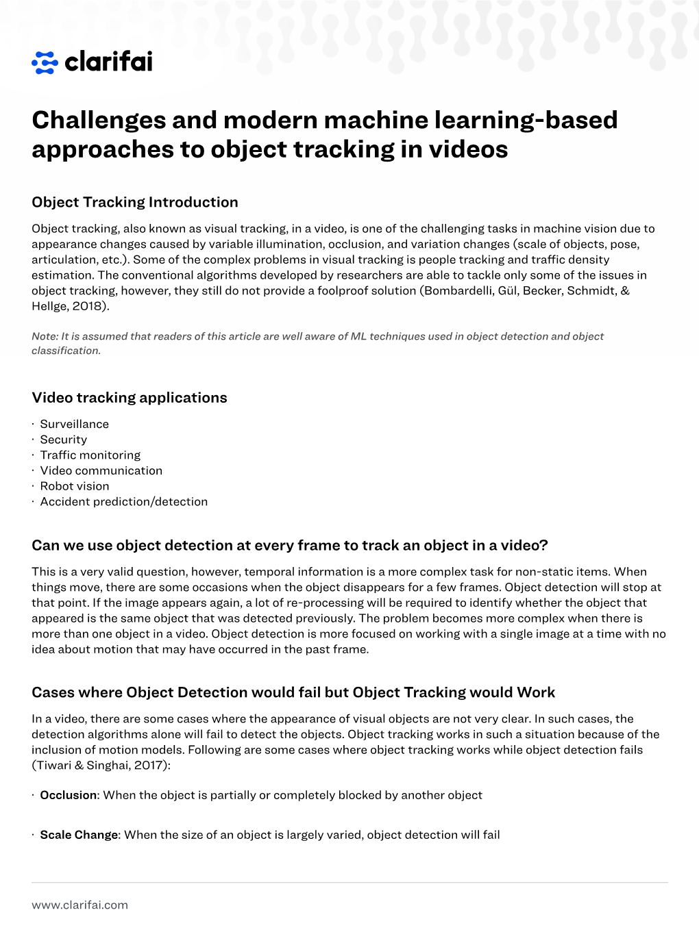 Challenges and Modern Machine Learning-Based Approaches to Object Tracking in Videos