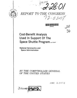 B-173677 Cost-Benefit Analysis Used in Support of the Space Shuttle