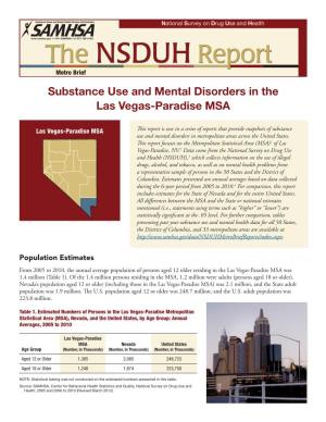 Substance Use and Mental Disorders in the Las Vegas-Paradise MSA