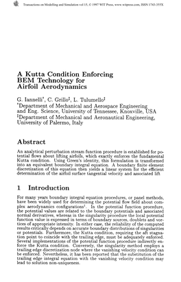 A Kutta Condition Enforcing BEM Technology for Airfoil Aerodynamics