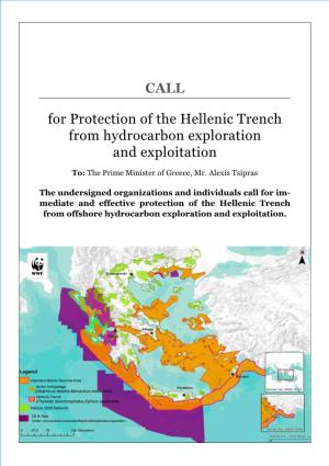 CALL for Protection of the Hellenic Trench from Hydrocarbon Exploration and Exploitation