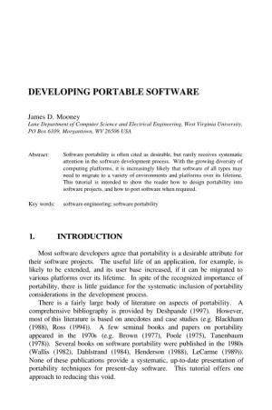 Developing Portable Software