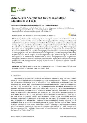 Advances in Analysis and Detection of Major Mycotoxins in Foods