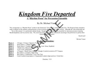 Kingdom Five Departed a “Rhythm Poem” for Percussion Ensemble