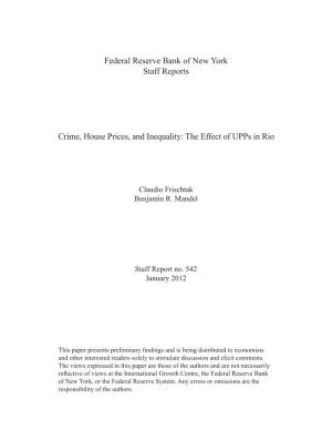 Crime, House Prices, and Inequality: the Effect of Upps in Rio