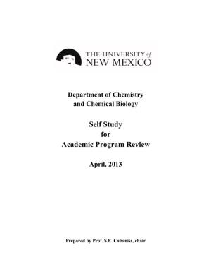 Chemistry & Chemical Biology 2013 APR Self-Study & Documents