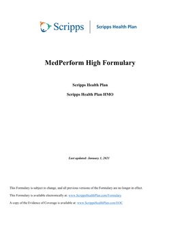 Medperform High Formulary