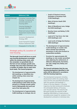 Strategic Policy S3, Location of New Housing