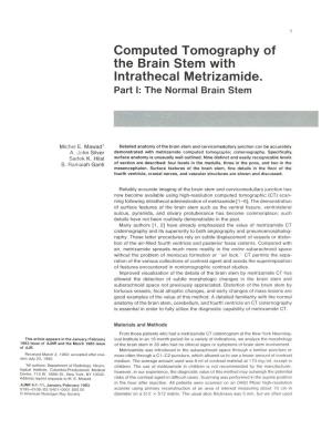 Computed Tomography of the Brain Stem with Intrathecal Metrizamide. Part I: the Normal Brain Stem