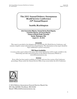 2012 WSC Report