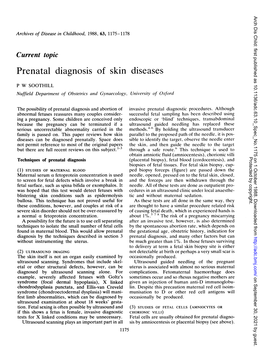 Prenatal Diagnosis of Skin Diseases