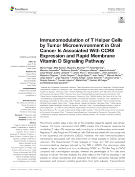 Immunomodulation of T Helper Cells by Tumor Microenvironment in Oral