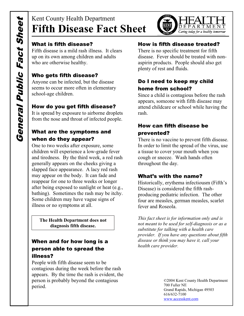 Fifth Disease Fact Sheet