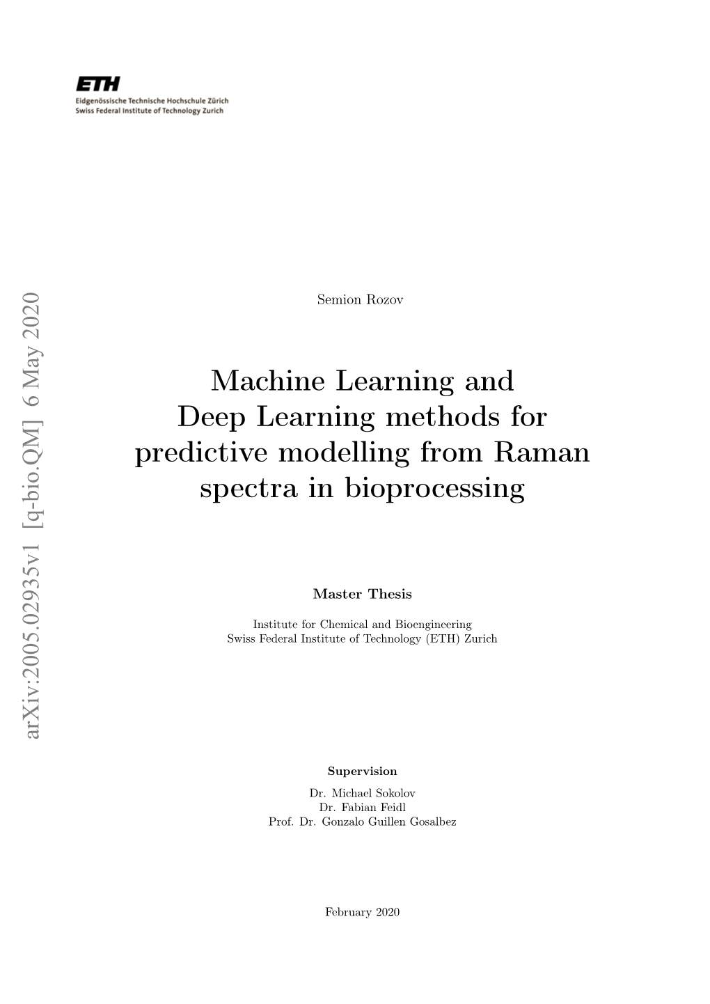 Machine Learning and Deep Learning Methods for Predictive Modelling from Raman Spectra in Bioprocessing