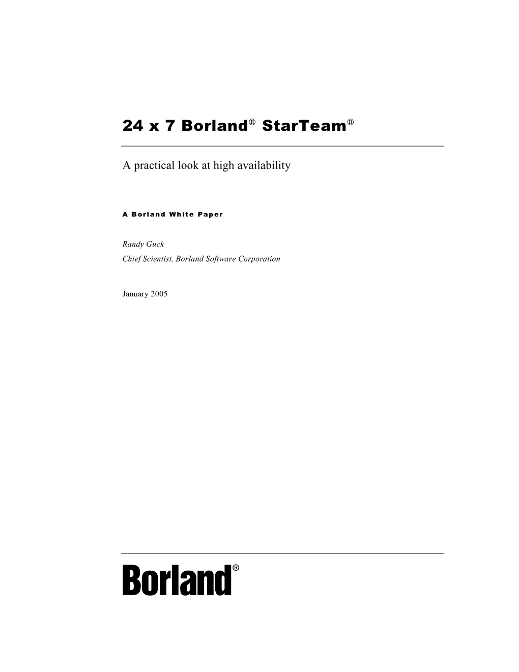 24 X 7 Borland Starteam