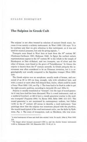 The Salpinx in Greek Cult