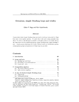 Octonions, Simple Moufang Loops and Triality Contents