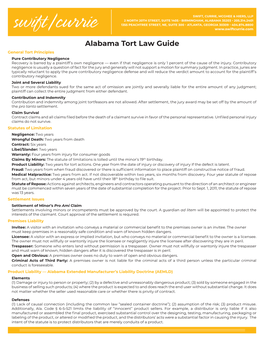 Alabama Tort Law Guide