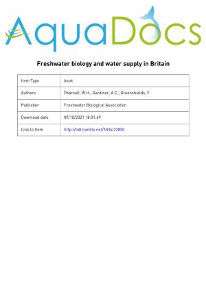 Freshwater Biology and Water Supply in Britain
