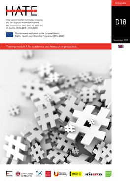 Training Module a for Academics and Research Organisations Hatemeter \ Deliverable D18 Training Module a for Academics and Research Organisations