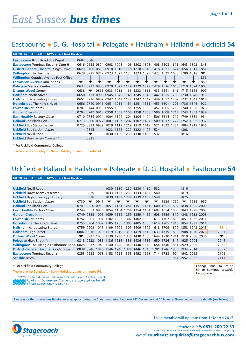 East Sussex Bus Times Page 1 of 1