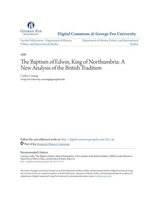 The Baptism of Edwin, King of Northumbria: a New Analysis of the British Tradition