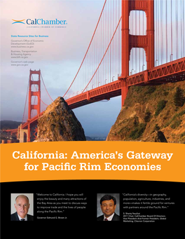 California: America's Gateway for Pacific Rim Economies