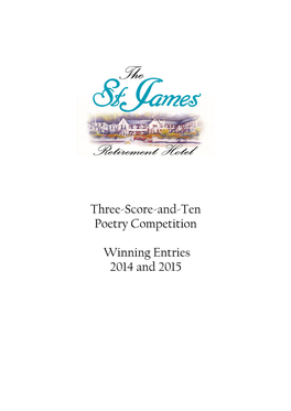 Three-Score-And-Ten Poetry Competition Winning Entries 2014