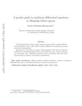 A Pocket Guide to Nonlinear Differential Equations in Musielak–Orlicz Spaces