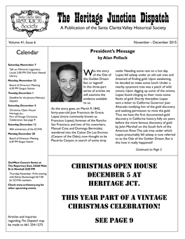 The Heritage Junction Dispatch a Publication of the Santa Clarita Valley Historical Society