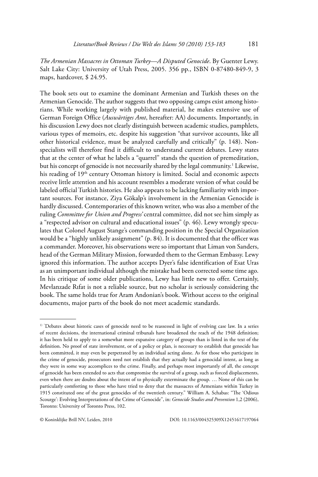 The Armenian Massacres in Ottoman Turkey—A Disputed Genocide