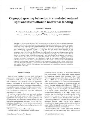 Copepod Grazing Behavior in Simulated Natural Light and Its Relation to Nocturnal Feeding