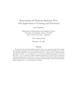 Representing All Minimum Spanning Trees with Applications to Counting and Generation