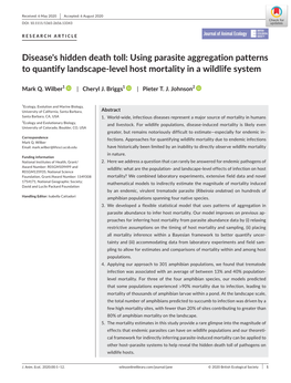 Disease's Hidden Death Toll: Using Parasite Aggregation Patterns to Quantify Landscape-Level Host Mortality in a Wildlife System