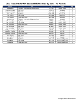 2013 Topps Tribute WBC Baseball HITS