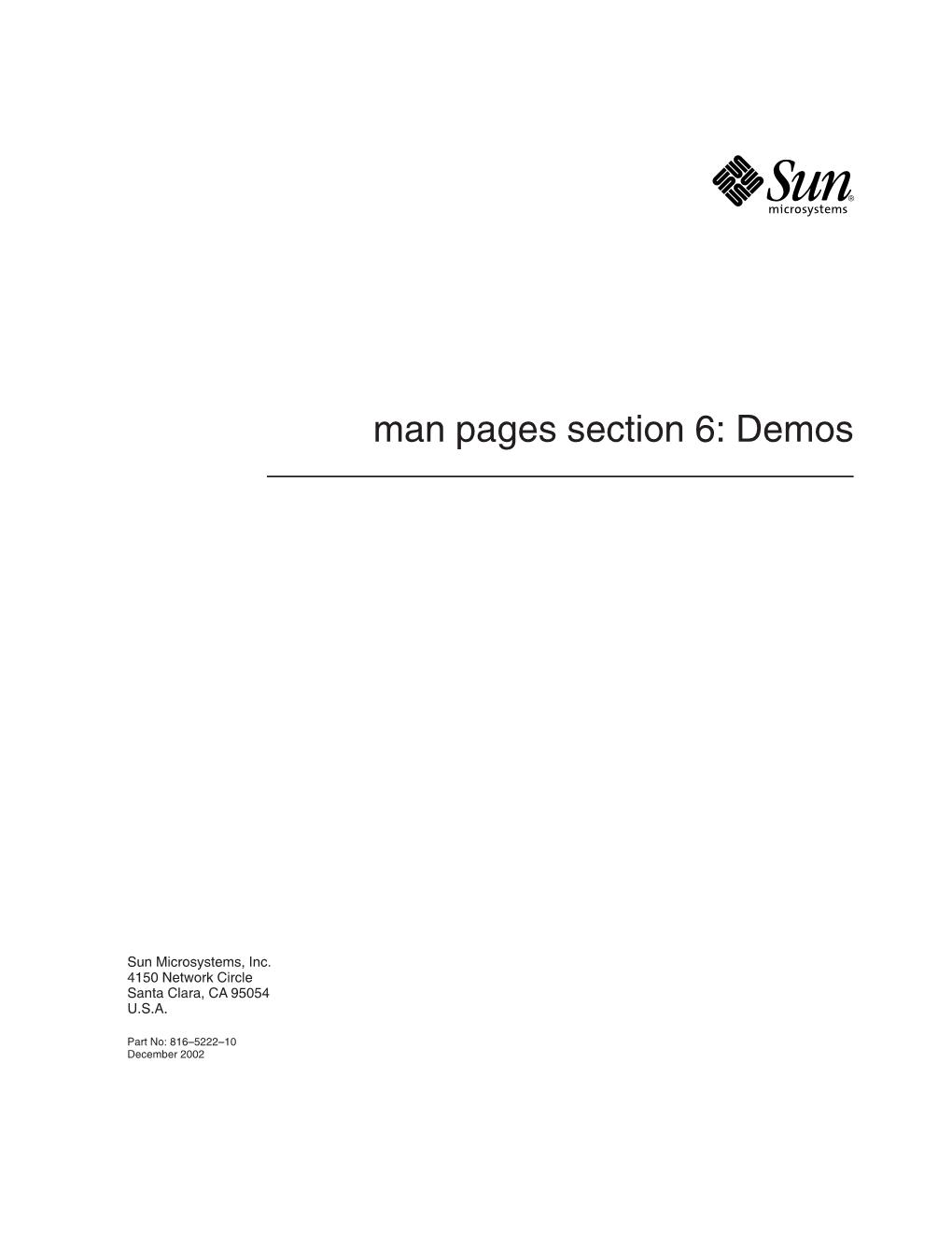 Man Pages Section 6: Demos