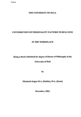 Thesis Submitted for Degree of Doctor of Philosophy in The