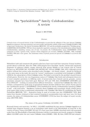 The “Perleidiform” Family Colobodontidae: a Review