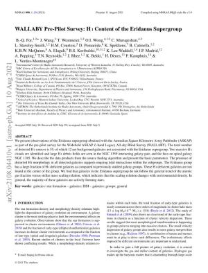 WALLABY Pre-Pilot Survey: HI Content of the Eridanus Supergroup