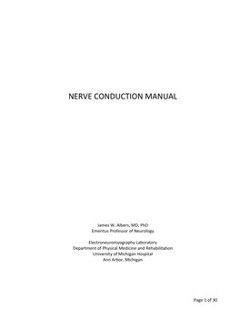 Nerve Conduction Manual