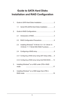 Guide to SATA Hard Disks Installation and RAID Configuration