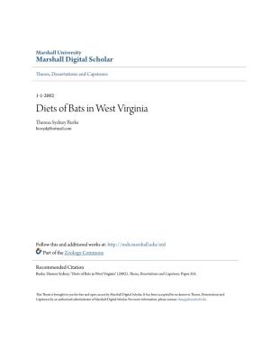 Diets of Bats in West Virginia Theresa Sydney Burke Biosyd@Hotmail.Com