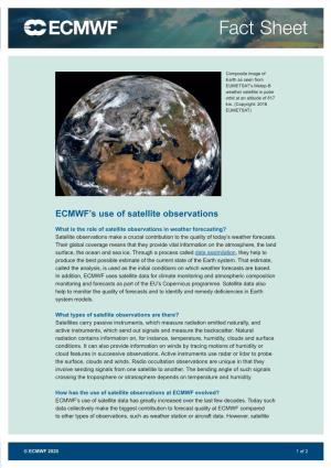 Fact Sheet: ECMWF's Use of Satellite Observations