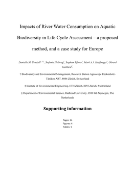 Impacts of River Water Consumption on Aquatic Biodiversity in Life Cycle