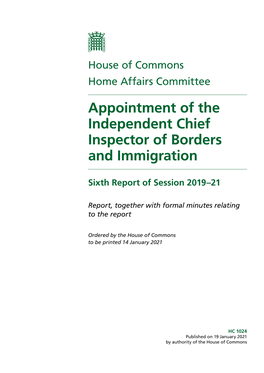 Independent Chief Inspector of Borders and Immigration