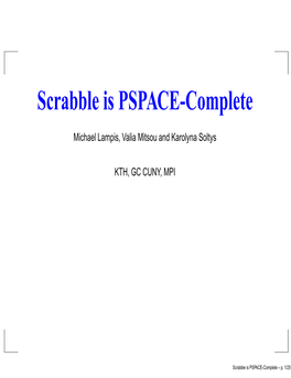 Scrabble Is PSPACE-Complete