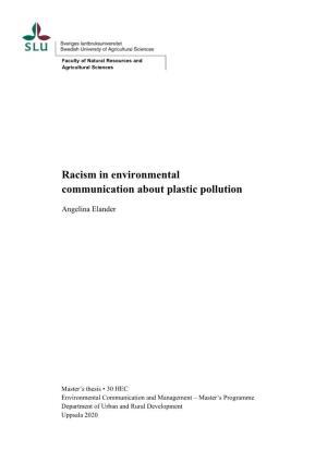 Racism in Environmental Communication About Plastic Pollution