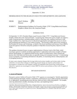 Executive Order 13707 Implementation Guidance