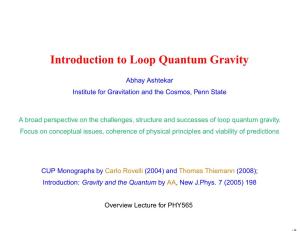Introduction to Loop Quantum Gravity