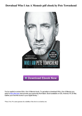 Download Who I Am a Memoir Pdf Book by Pete Townshend
